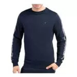 Tommy Hilfiger Herren Sweatshirt ohne Kapuze, Blau,