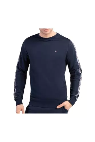Tommy Hilfiger Herren Sweatshirt ohne Kapuze, Blau,