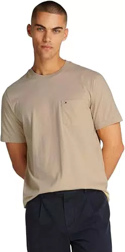 Tommy Hilfiger Herren T-Shirt Kurzarm Essential mit Brusttasche