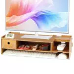 Tonsmile Monitorständer aus Holz – Multifunktionale Bildschirmhalterung mit Schublade