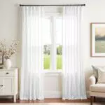 TOPICK Voile Vorhang mit Ösen - Transparente Gardine für Wohnzimmer und Schlafzimmer