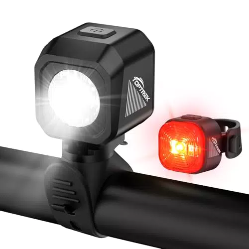 Toptrek Fahrradlicht Set - USB Aufladbar, StVZO Zugelassen, IPX5 Wasserdicht