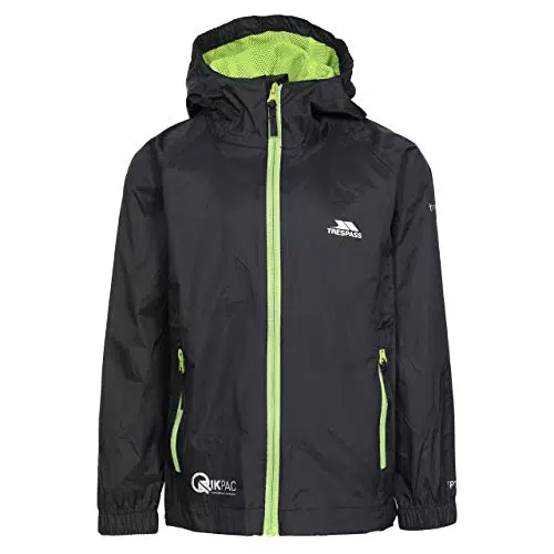 Trespass Qikpac Jacket, Cobalt, 3/4, Kompakt Zusammenrollbare Wasserdichte Jacke für Kinder / Unisex / Mädchen und Jungen