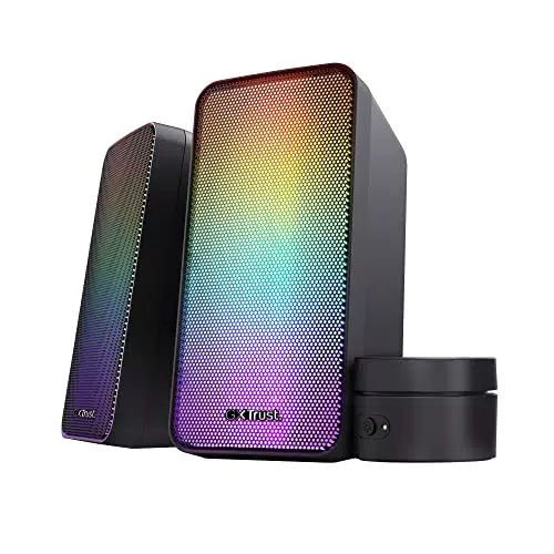 Trust Gaming GXT 611 Wezz 2.0 PC Lautsprecher mit RGB LED-Beleuchtung und AUX