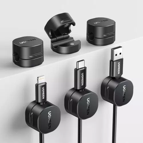 UGREEN 6 Stück Kabelhalter Kabelclips, Magnetische Selbstklebende Kabel Organizer