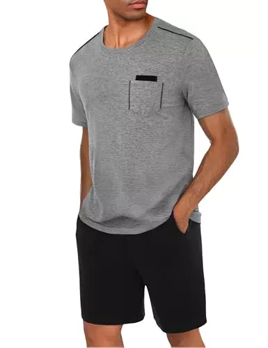 Uniexcosm Herren Schlafanzug Kurzarm Pyjama Set für den Sommer