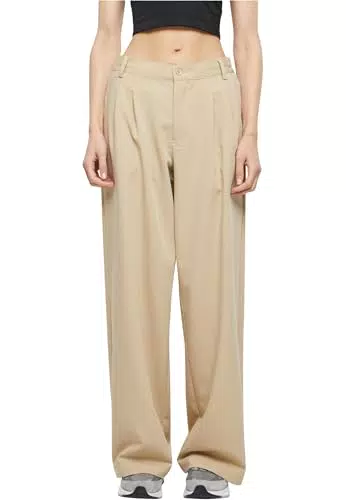 Urban Classics Damen Ultra Wide Pleat-Front Pants Hose