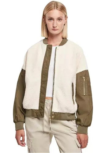 Urban Classics Damen Oversized Sherpa Mixed Bomberjacke