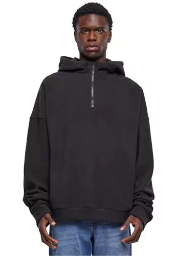 Urban Classics Herren Kapuzenpullover Oversized Fleece Half Zip Hoody