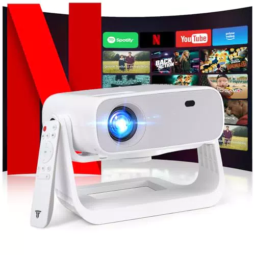 Wielio 2025 Full HD 1080P Smart Beamer mit Android 11 und WiFi 6