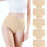 wirarpa Damen Unterhosen Baumwolle Hohe Taille Atmungsaktive Taillenslips