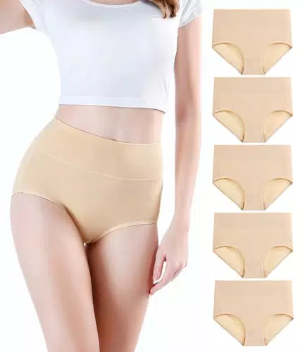 wirarpa Damen Unterhosen Baumwolle Hohe Taille Atmungsaktive Taillenslips