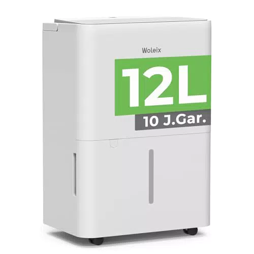 Woleix Luftentfeuchter elektrisch 12L für Keller und Räume bis 122m³