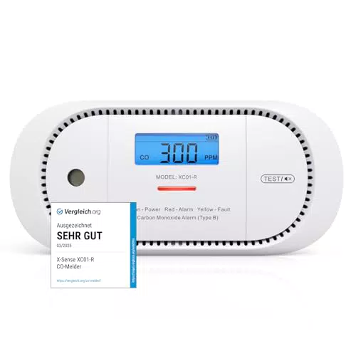 X-Sense Kohlenmonoxid-Warnmelder mit digitaler LCD-Anzeige