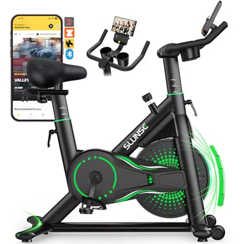 SLUNSE Heimtrainer Fahrrad mit App, Magnetwiderstand, Ergometer & LCD-Display