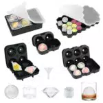 Silikon Eiswürfelform mit Deckel, stapelbare Eiswürfelbehälter für Cocktails & Whisky