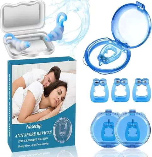 Nasenklammer Anti-Schnarch Nasenclip und Ohrstöpsel gegen Schnarchen für Herren & Damen