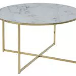 AC Design Furniture Antje Couchtisch rund aus Glas und Metall im Marmor-Look