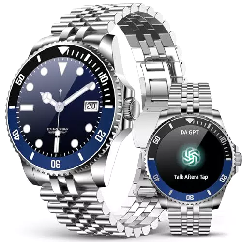 AI Smartwatch Herren mit AMOLED Display, Bluetooth Anrufen & Fitnessfunktionen