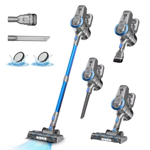 Akku Staubsauger, 25000Pa/175W/50Min Staubsauger Kabellos