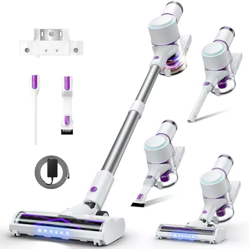 Kabelloser Akku Staubsauger 6-in-1 mit Touchscreen, LED, Anti-Tangle & Ladestation