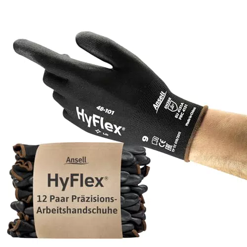 Ansell HyFlex 48-101 Arbeitshandschuhe mit PU-Beschichtung für präzises Arbeiten