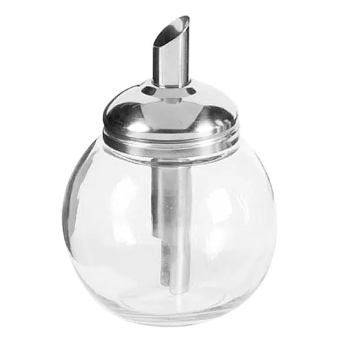 APS Zuckerdosierer 40490 aus Glas mit Edelstahldeckel, ideal für den Tisch