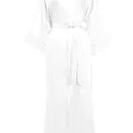 BABEYOND Damen Morgenmantel aus Satin – Eleganter Kimono Bademantel mit Spitze