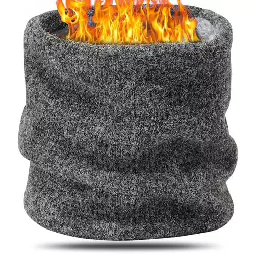BARFULKER Winter Halsschlauch Unisex, Warm Gefütterter Fleece Loop Schal für Ski