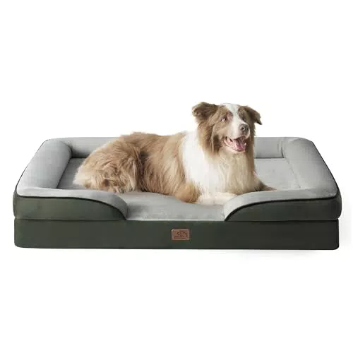 Bedsure orthopädisches Hundebett Ergonomisches Hundesofa - 71x58 cm Hundecouch mit eierförmiger Kistenschaum für kleine Hunde