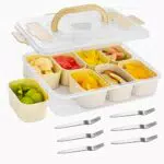 Behiruch Snackbox mit Deckel und Griff – Vielseitige Organizer für Snacks