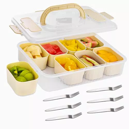 Behiruch Snackbox mit Deckel und Griff – Vielseitige Organizer für Snacks