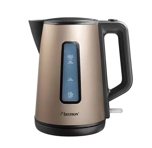 Bestron AWK1000SAT Wasserkocher mit 360° Basis, Kochstopp & Trockenlaufschutz