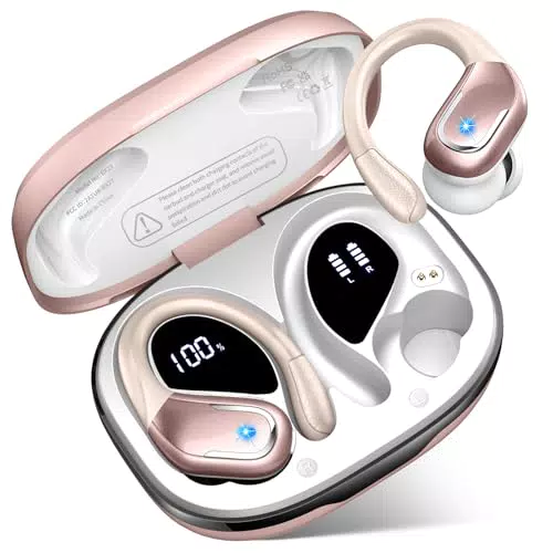 Bluetooth 5.4 Sport Kopfhörer mit 3D Stereo, IPX8, Noise Cancelling, USB-C