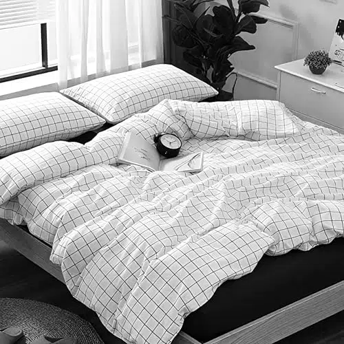 Boqingzhu Microfaser Bettwäsche Check Karo – Kariertes Design, hochwertig