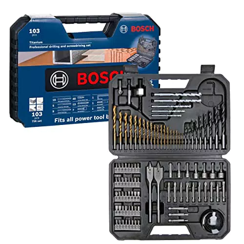 Bosch Professional Bohrer- und Bit-Set Titanium für Holz, Stein und Metall