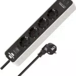 Brennenstuhl Steckdosenleiste Ecolor 4-Fach mit USB weiß/schwarz