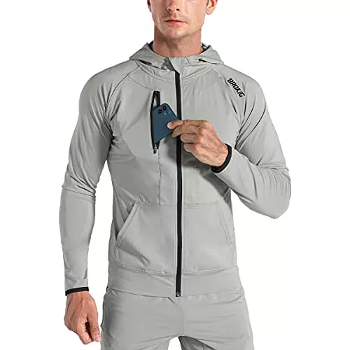 BROKIG Leichte Herren Hoodie - Schnelltrocknende, atmungsaktive Trainingsjacke