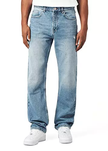 Burocs Distressed Straight Fit Jeans Herren aus 100% Baumwolle mit YKK Reißverschluss