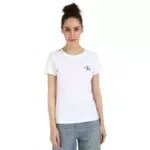 Calvin Klein Damen T-Shirts Kurzarm Monologo Slim Rundhalsausschnitt