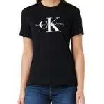 Calvin Klein Jeans Damen T-Shirt Kurzarm Core Monologo Rundhals Baumwolle