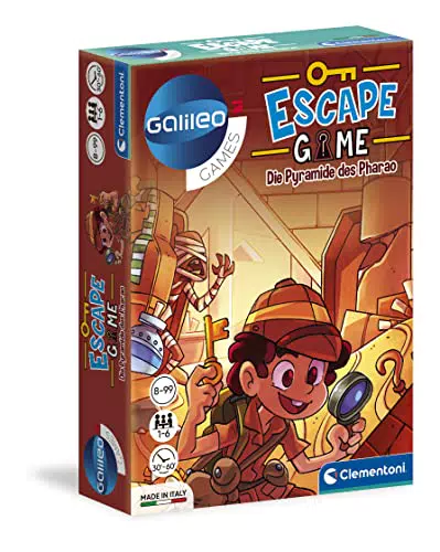 Clementoni Escape Game Die Pyramide des Pharao Gesellschaftsspiel ab 8 Jahren