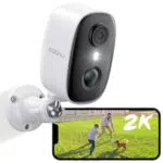 COOAU 2K WLAN Überwachungskamera Outdoor & Indoor, Akku, Nachtsicht, IP65, Audio