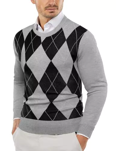 COOFANDY Herren Pullover Rundhalsausschnitt Baumwolle Slim Fit Business