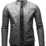 Crone Epic Herren Lederjacke – Cleane Basic Lederjacke aus hochwertigem Rindsleder