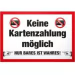 DankeDir! Lustiges Schild Keine Kartenzahlung – Barzahlung Hinweis für Gastronomie