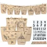 DECHISY Adventskalender Tüten mit Zahlenaufklebern und Klammern zum Befüllen