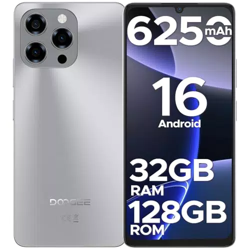 DOOGEE Note 58 Smartphone ohne Vertrag, 128GB, 6.75" HD+, Dual SIM, 6250mAh Akku