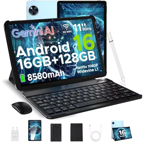 DOOGEE U11 Tablet 11 Zoll mit 16GB+128GB, Octa Core, 90Hz Display, AI, Zubehör