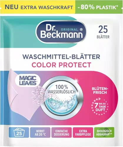 Dr. Beckmann Waschmittel-Blätter Universal | Vordosierte, wasserlösliche Blätter